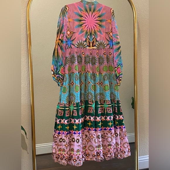 Siddhartha Bansal x Anthropologie Mixed Print Button Front Maxi Dress Size S - Picture 8 of 15